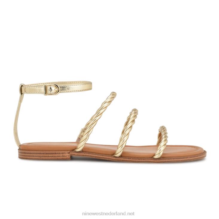 ipster platte sandalen met enkelbandje Nine West 62LB28 goud