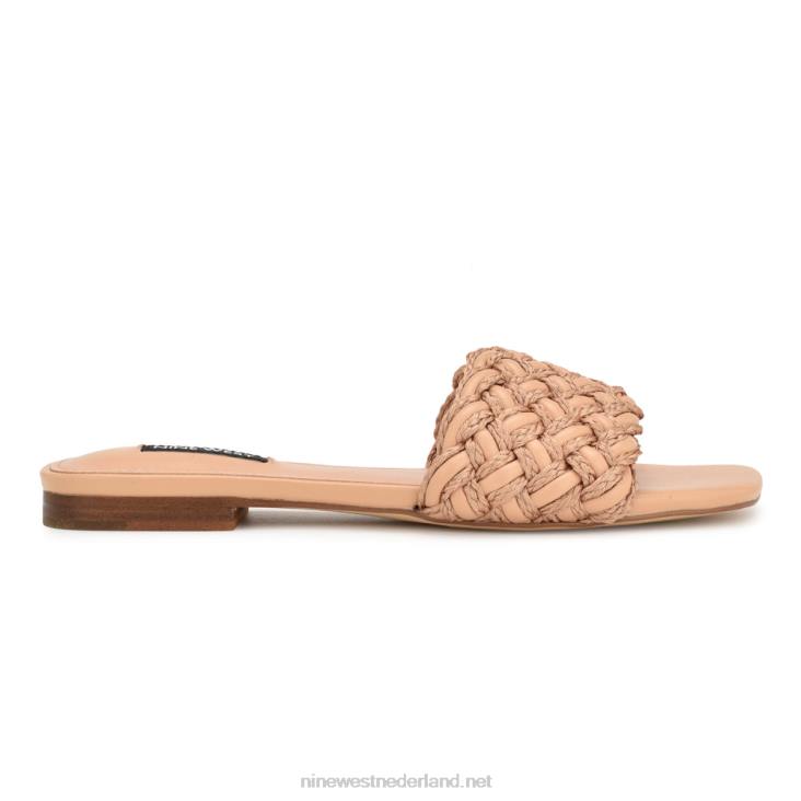 maci sandalen met platte slede Nine West 62LB6 natuurlijk
