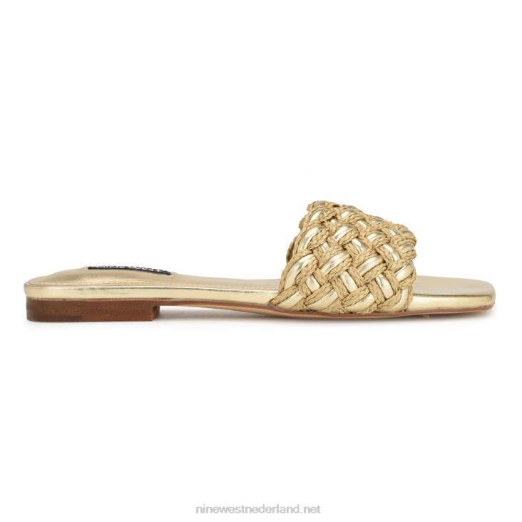 maci sandalen met platte slede Nine West 62LB7 goud