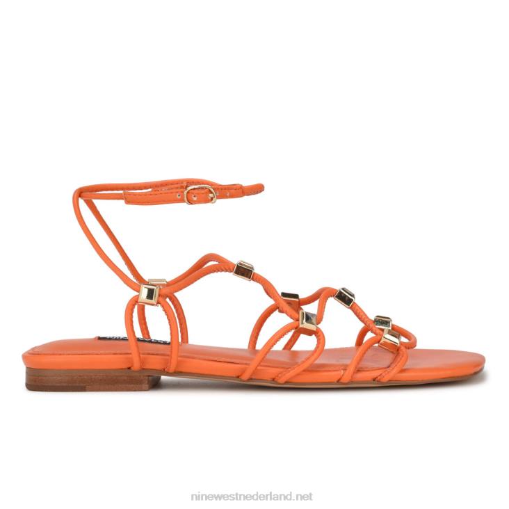 majah platte sandalen met bandjes Nine West 62LB15 oranje