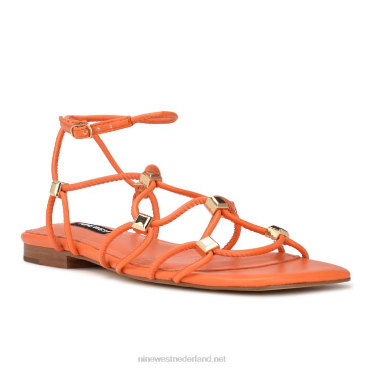 majah platte sandalen met bandjes Nine West 62LB15 oranje