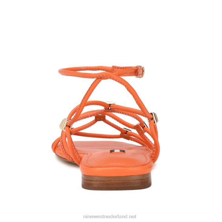 majah platte sandalen met bandjes Nine West 62LB15 oranje