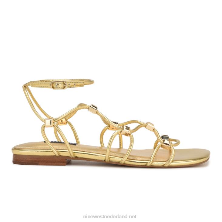 majah platte sandalen met bandjes Nine West 62LB17 goud