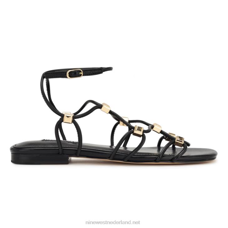 majah platte sandalen met bandjes Nine West 62LB18 zwart