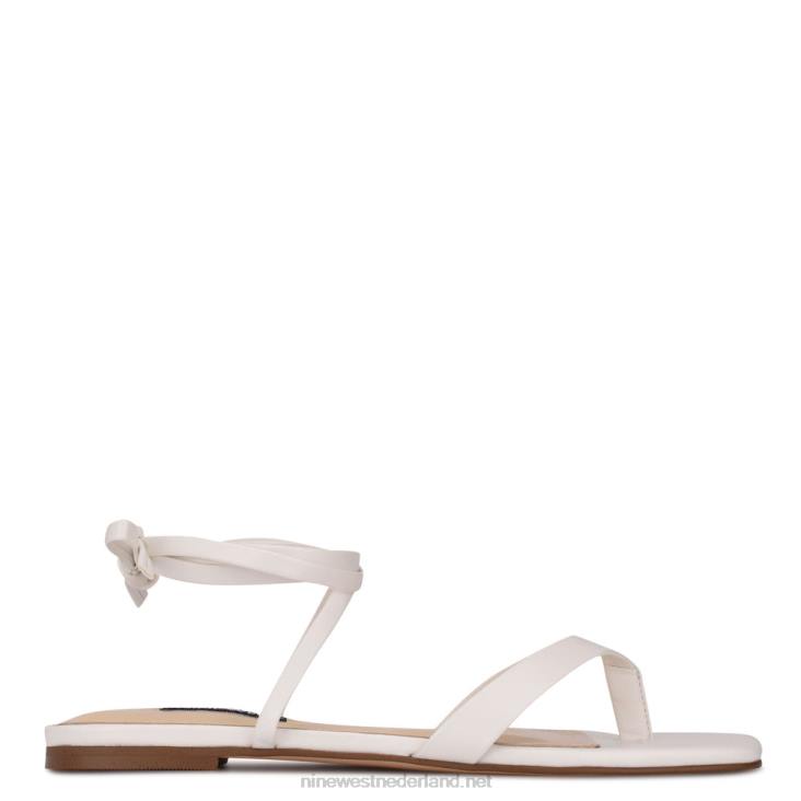 nieuws platte enkelband sandalen Nine West 62LB123 wit