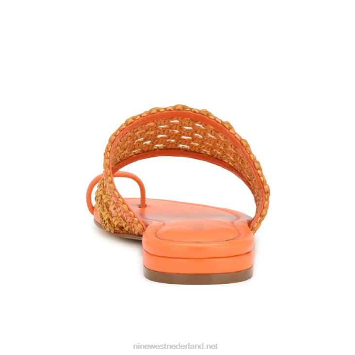 nolah sandalen met platte slede Nine West 62LB33 oranjegele ombre