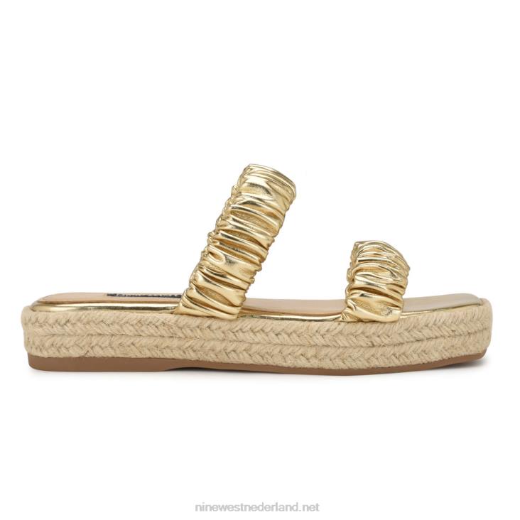 pauw espadrille platte sandalen Nine West 62LB43 platina