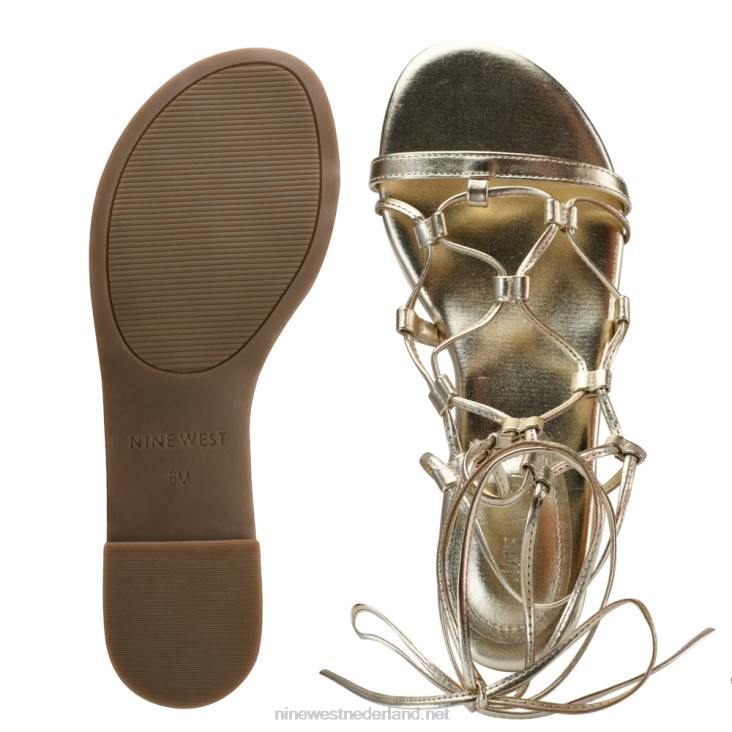 platte sandalen met enkelbandjes en knopen Nine West 62LB65 platina