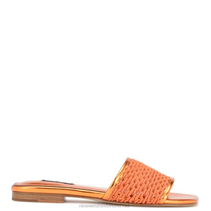 repareert geweven platte sandalen Nine West 62LB57 oranje