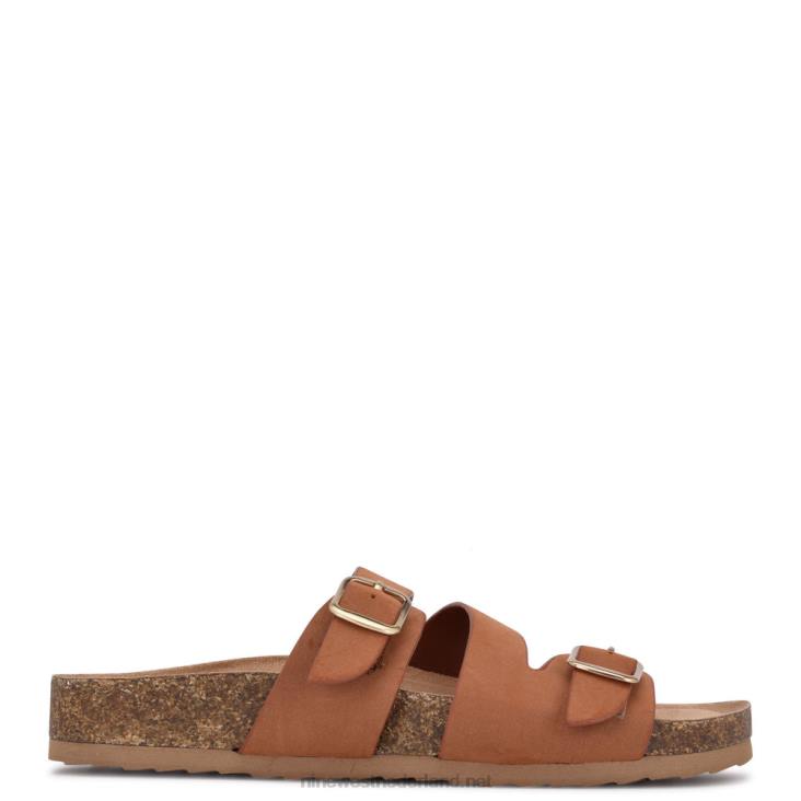 sommie sandalen met platte slee Nine West 62LB85 rijke koffie