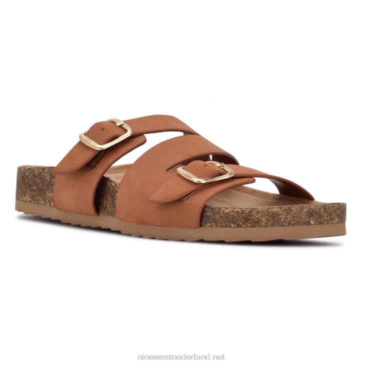 sommie sandalen met platte slee Nine West 62LB85 rijke koffie