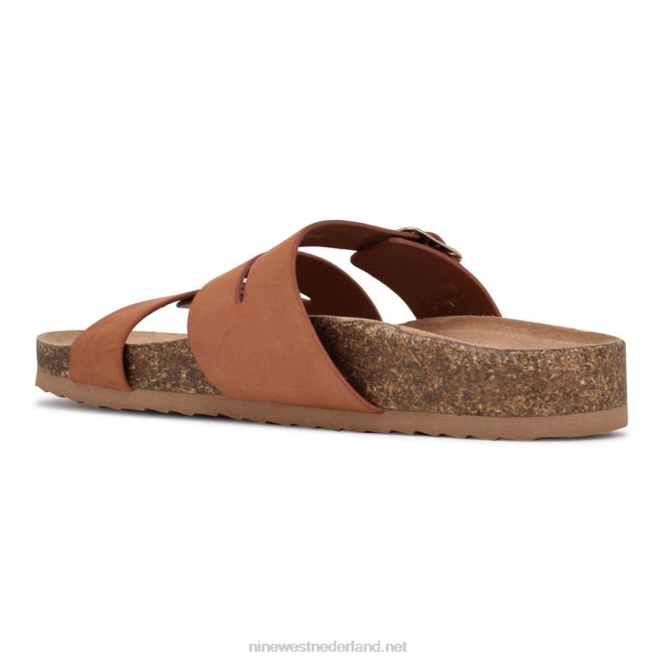sommie sandalen met platte slee Nine West 62LB85 rijke koffie