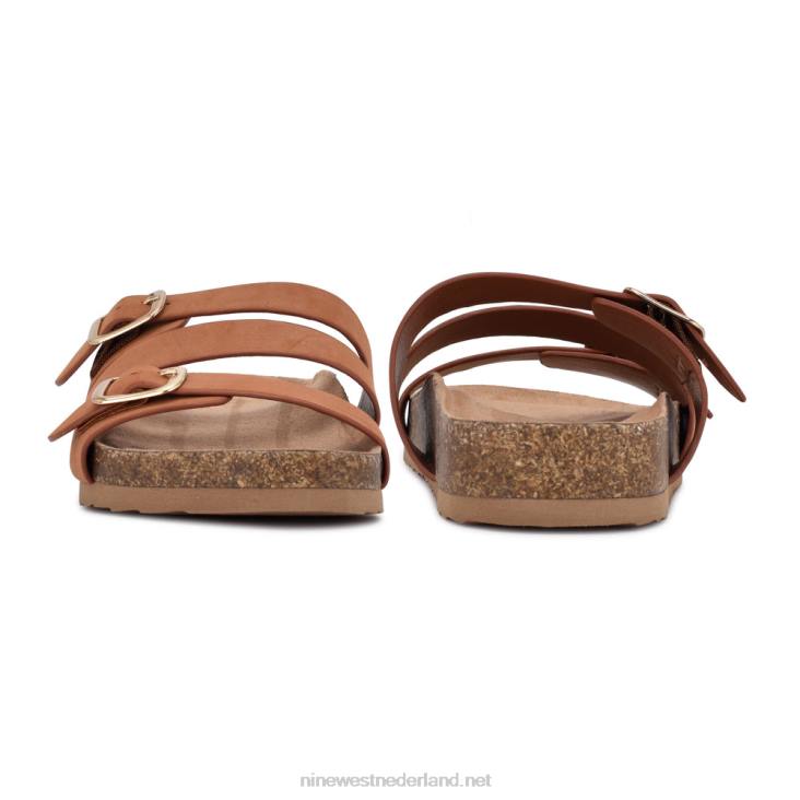 sommie sandalen met platte slee Nine West 62LB85 rijke koffie
