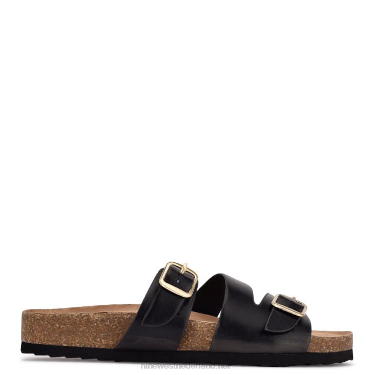 sommie sandalen met platte slee Nine West 62LB87 zwart