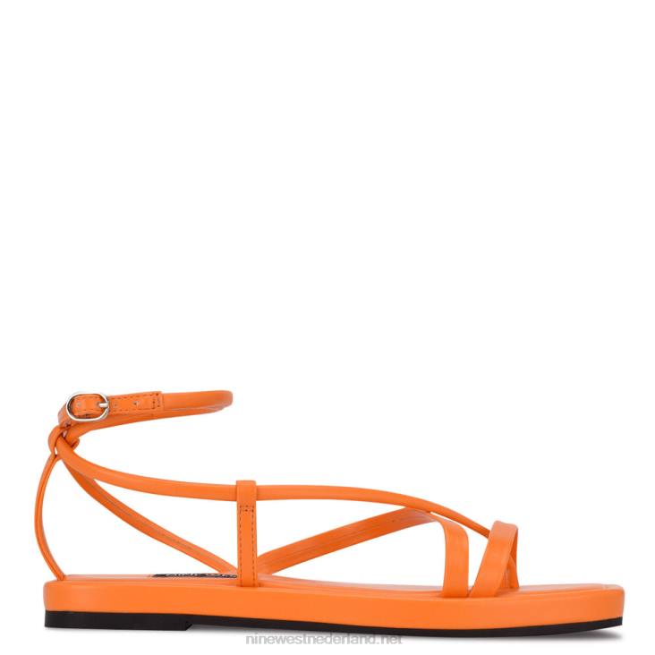 waren platte sandalen met bandjes Nine West 62LB120 levendig oranje