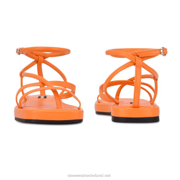 waren platte sandalen met bandjes Nine West 62LB120 levendig oranje