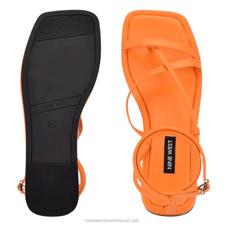 waren platte sandalen met bandjes Nine West 62LB120 levendig oranje