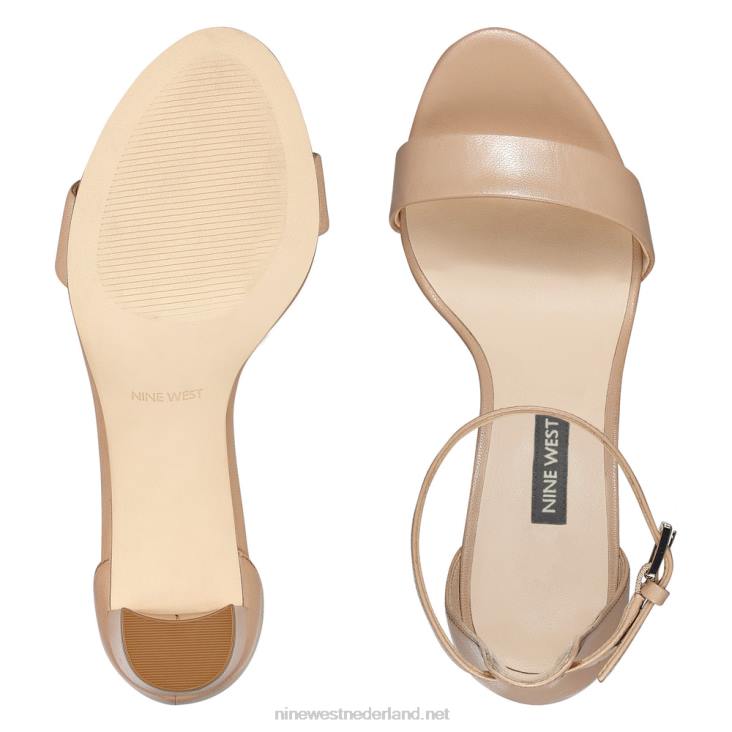 pruce sandalen met enkelbandje en blokhak Nine West 62LB2366 nauwelijks nude leer