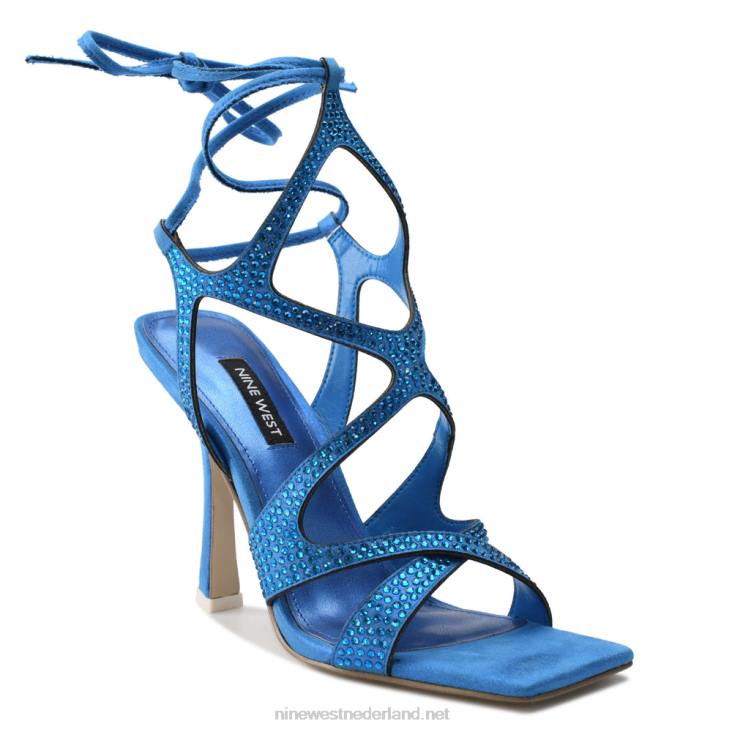 Alanah sandalen met enkelbandjes en hakken Nine West 62LB488 blauw