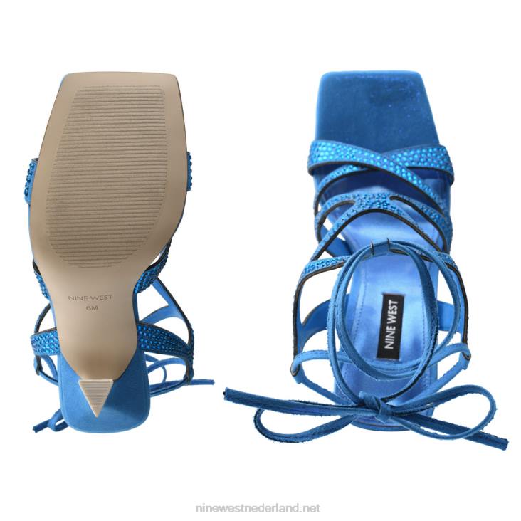 Alanah sandalen met enkelbandjes en hakken Nine West 62LB488 blauw