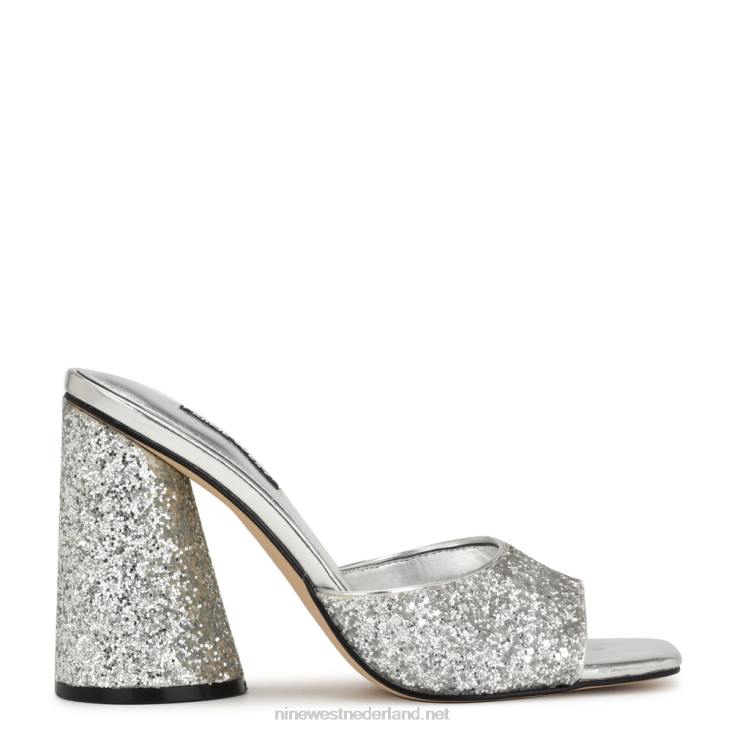 Excit sandalen met hak Nine West 62LB301 zilveren glitters