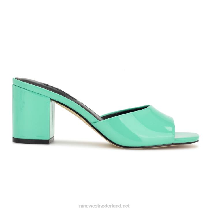 Ferris sandalen met blokhak Nine West 62LB204 neon mintgroen lak