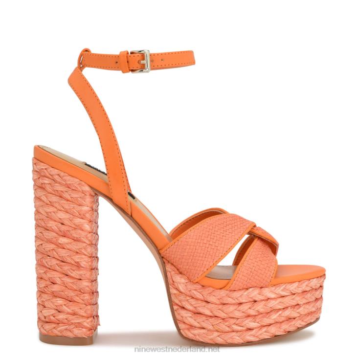 Hayya geweven plateausandalen Nine West 62LB198 neon-oranje