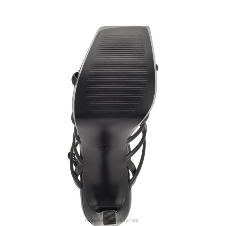 Kelinda sandalen met enkelbandje en plateauzool Nine West 62LB1747 zwart