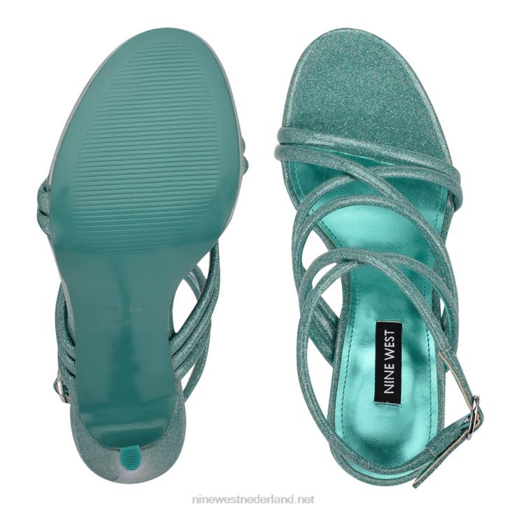 Lexy sandalen met enkelbandje en hak Nine West 62LB1940 blauwe glitters