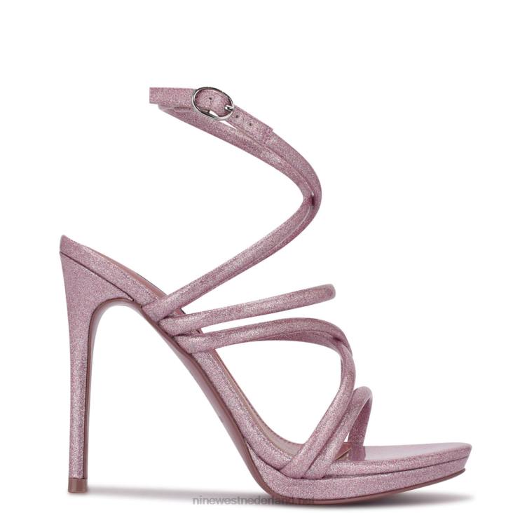 Lexy sandalen met enkelbandje en hak Nine West 62LB1941 roze glitters