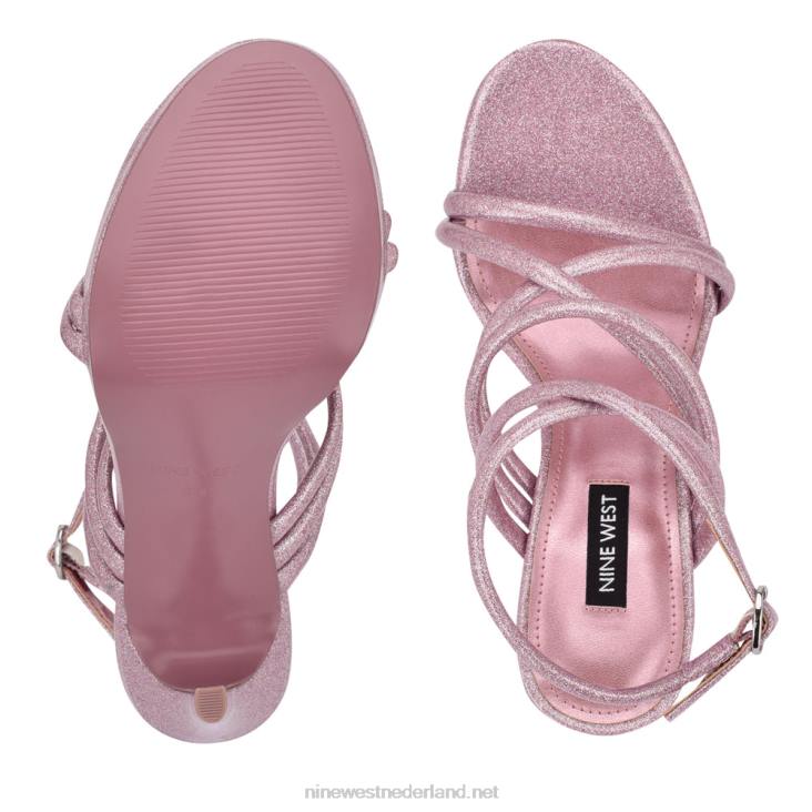 Lexy sandalen met enkelbandje en hak Nine West 62LB543 roze glitters