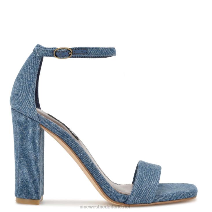 Marrie sandalen met enkelbandje Nine West 62LB430 blauw spijkerstof