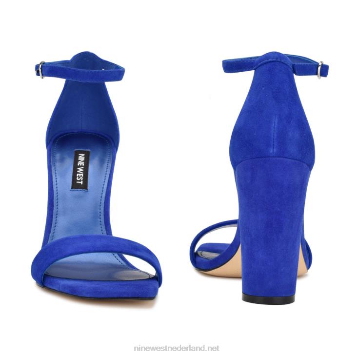 Marrie sandalen met enkelbandje Nine West 62LB466 middelblauw suède