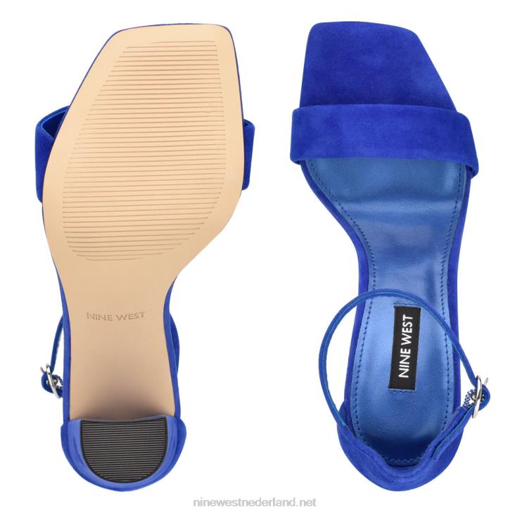 Marrie sandalen met enkelbandje Nine West 62LB466 middelblauw suède