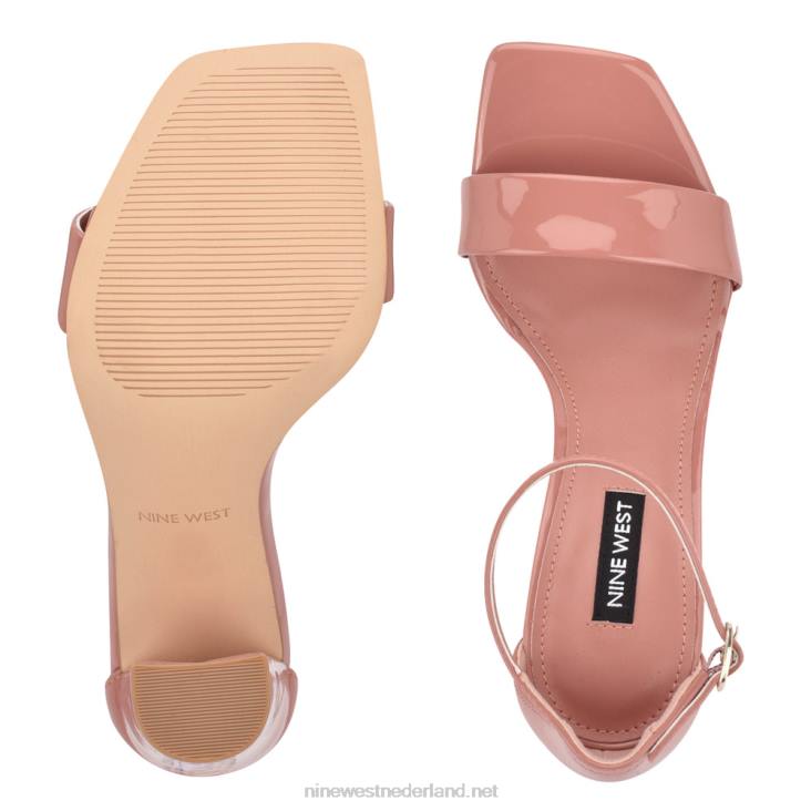 Marrie sandalen met enkelbandje Nine West 62LB490 donker blos patent