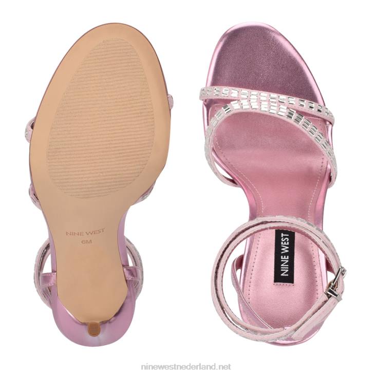 Mona sandalen met enkelbandje Nine West 62LB555 roze suède