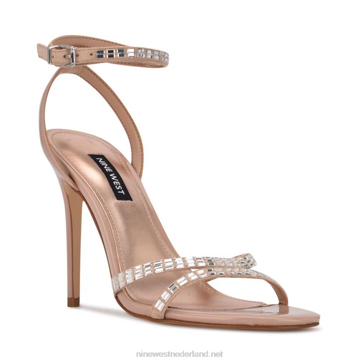 Mona sandalen met enkelbandje Nine West 62LB557 nauwelijks nude suède