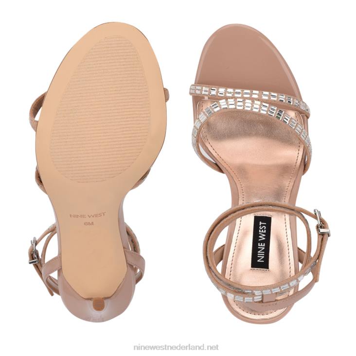 Mona sandalen met enkelbandje Nine West 62LB557 nauwelijks nude suède