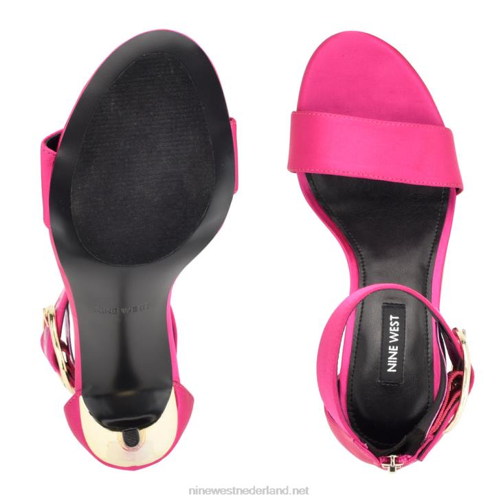 Mova sandalen met enkelbandje en hak Nine West 62LB1844 roze satijn kristal