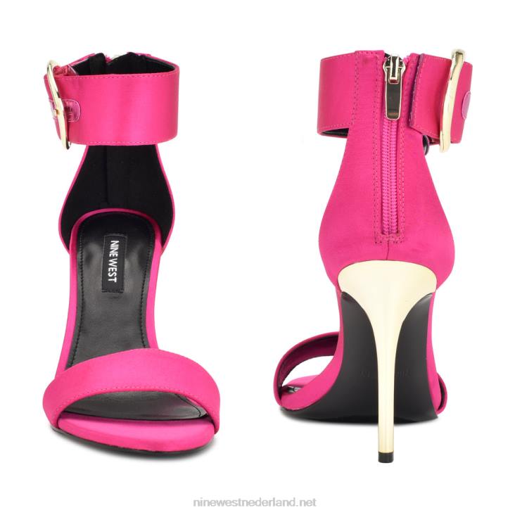 Mova sandalen met enkelbandje en hak Nine West 62LB440 roze satijn kristal
