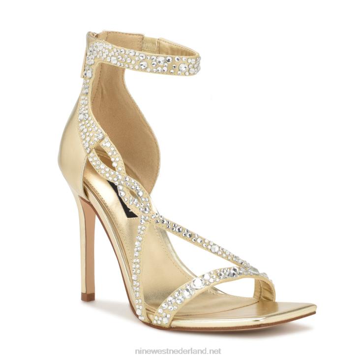 Talla sandalen met hak Nine West 62LB365 goud satijn kristal