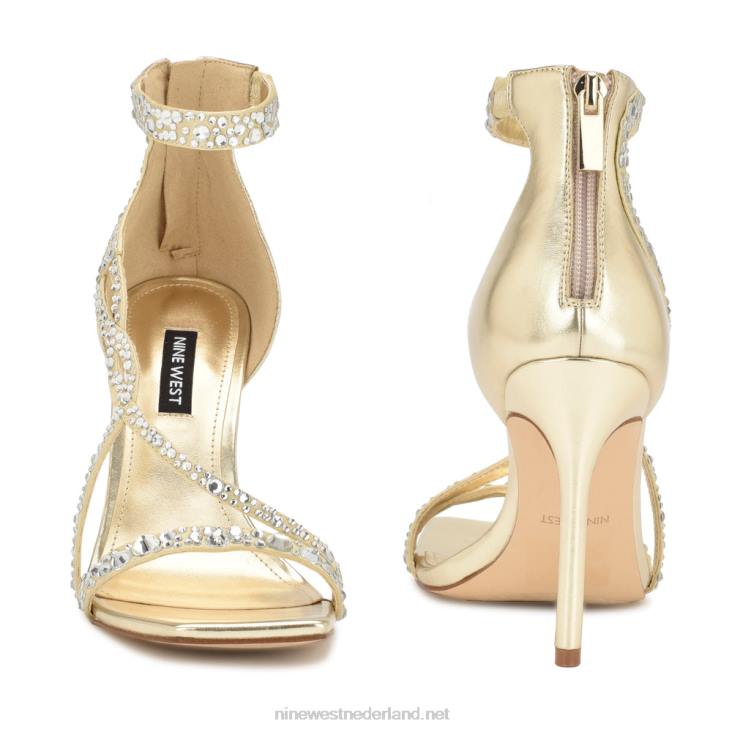 Talla sandalen met hak Nine West 62LB365 goud satijn kristal