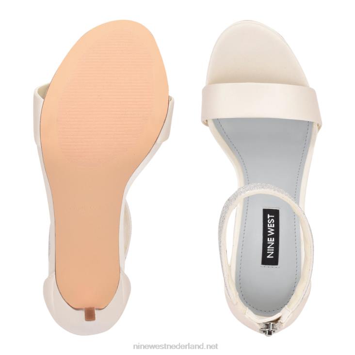 Utell sandalen met enkelbandje en hak Nine West 62LB479 ivoor