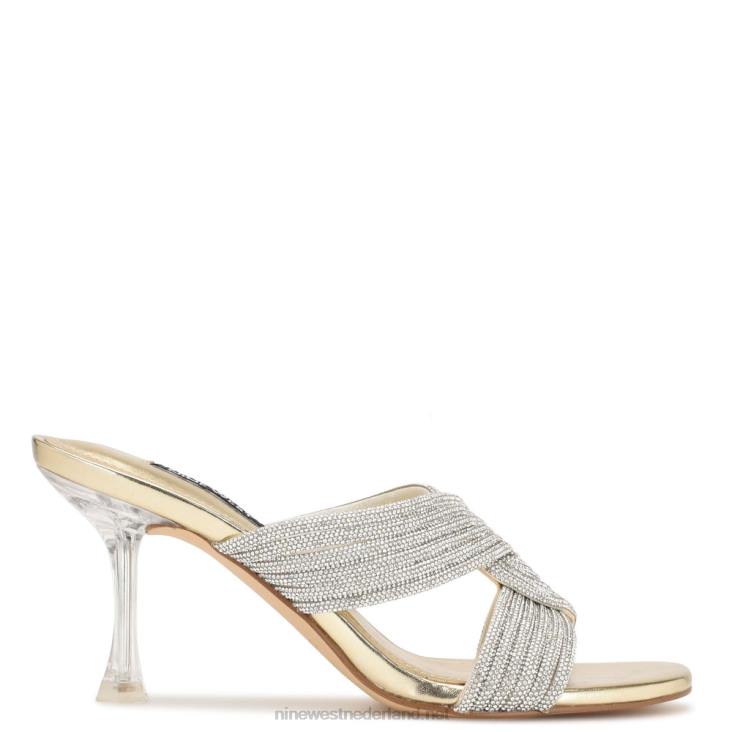dansbare sandalen met hak Nine West 62LB373 gouden kristal