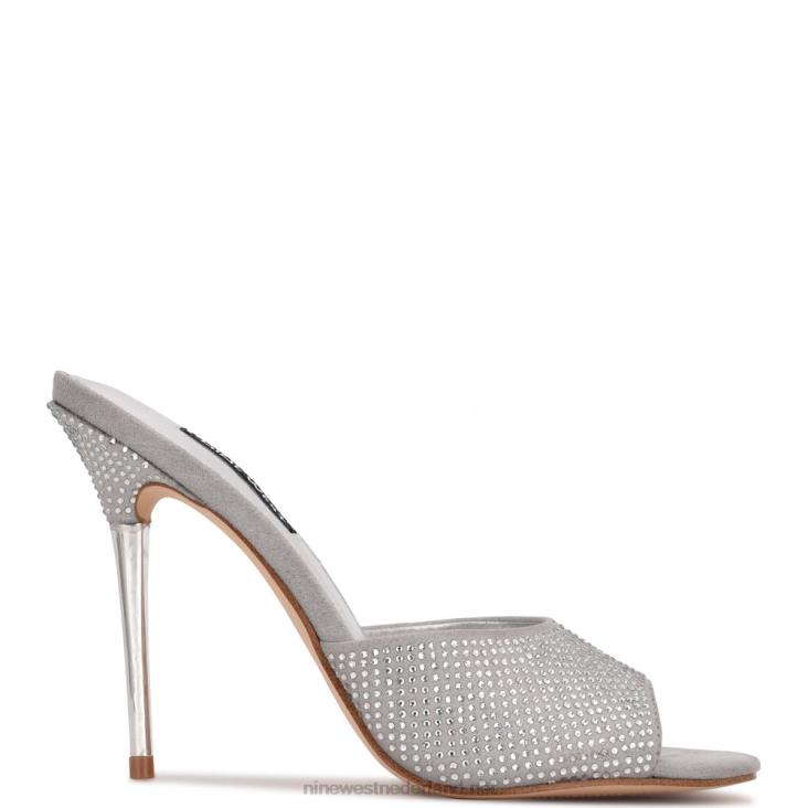 diva's sandalen met hak Nine West 62LB405 grijs glanzend suède