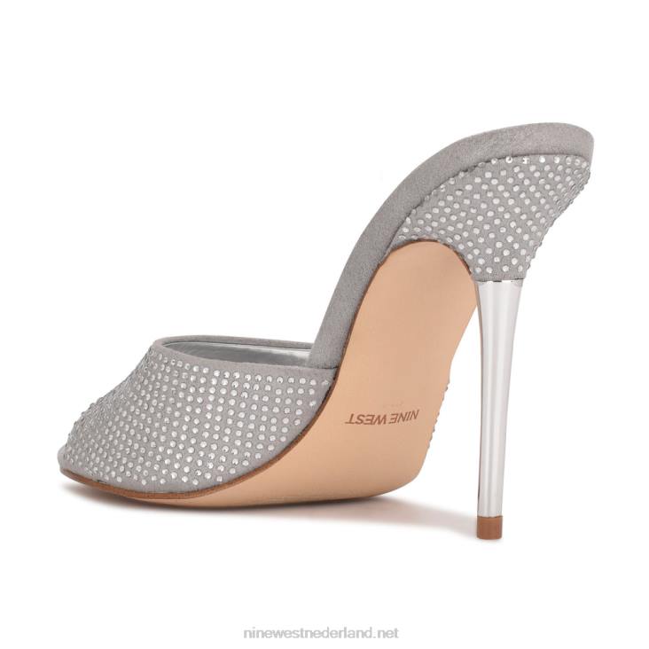 diva\'s sandalen met hak Nine West 62LB405 grijs glanzend suède