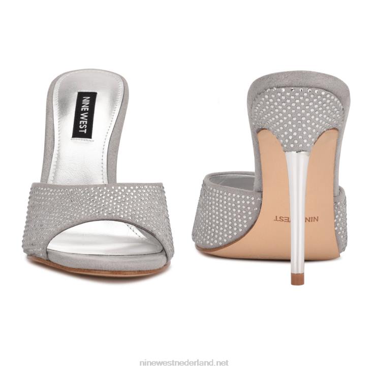 diva\'s sandalen met hak Nine West 62LB405 grijs glanzend suède