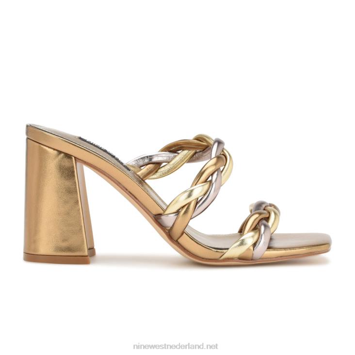 garita sandalen met blokhak Nine West 62LB226 goud multi
