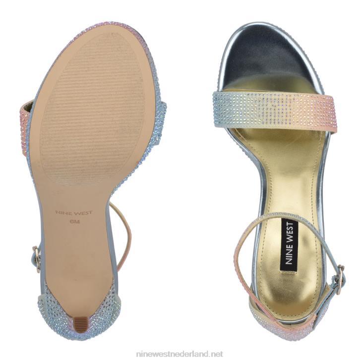 goout platform sandalen Nine West 62LB2001 regenboog meerkleurig suède