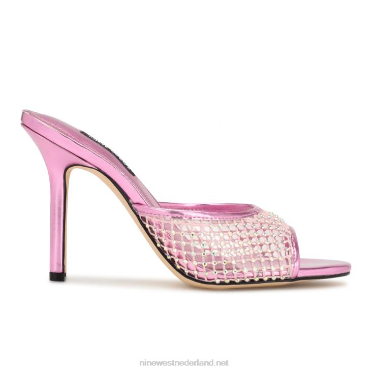 iriep sandalen met hak Nine West 62LB1077 roze metalen gaas